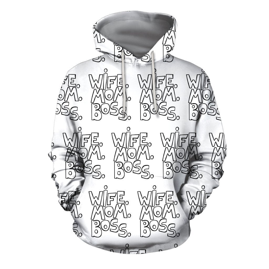 Black Wife Mom Boss 3D All Over Hoodie 1