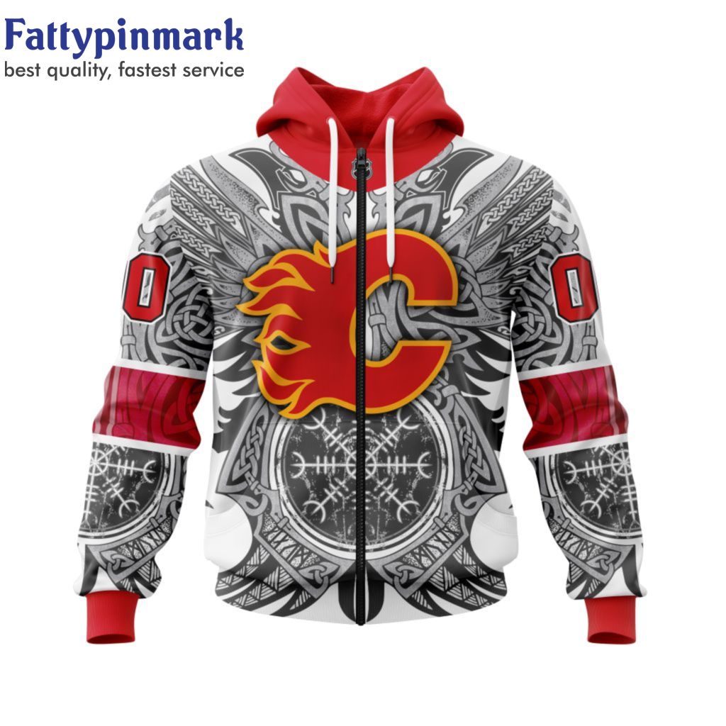 NHL Calgary Flames Specialized Norse Viking Hoodie NHL Gifts NHL Hockey Gifts NHL Hockey Gift Ideas 10